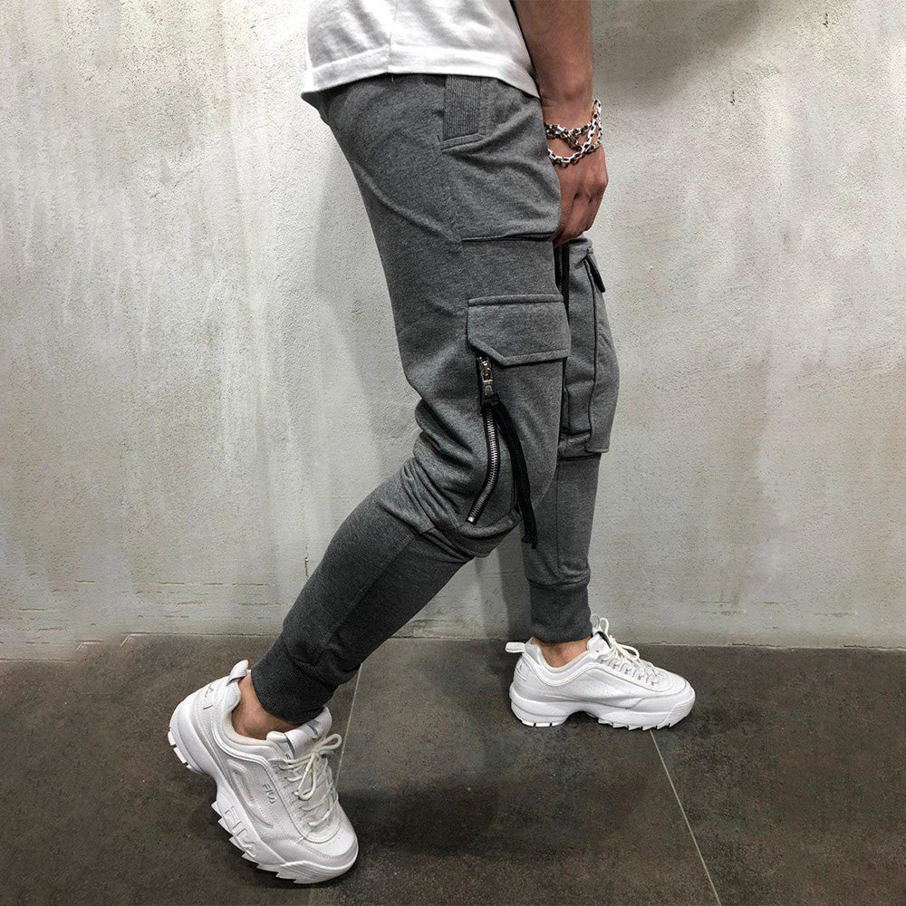 Pocket Gym Beam Patch Pocket Slim Fit Athleisure Pants