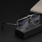 Vintage square frame UV protection men's sunglasses