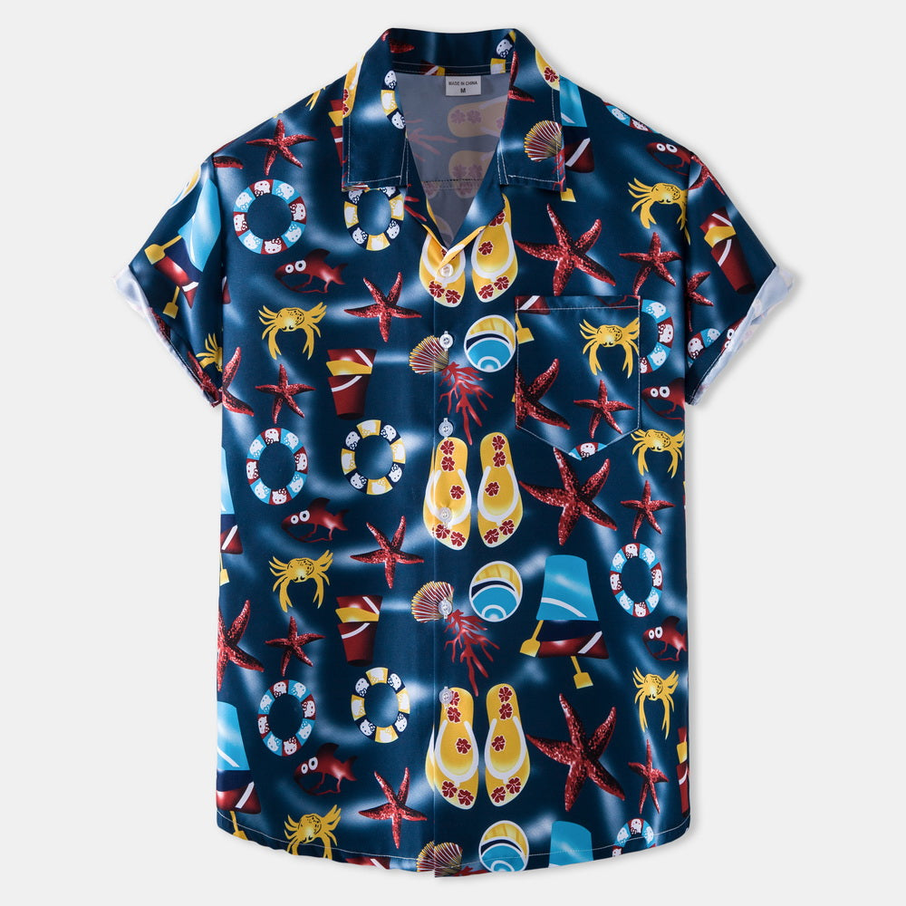 Casual Vacation Print Two-piece Suit