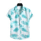 Hawaiian Beach Resort Style Leaf Print Shirt