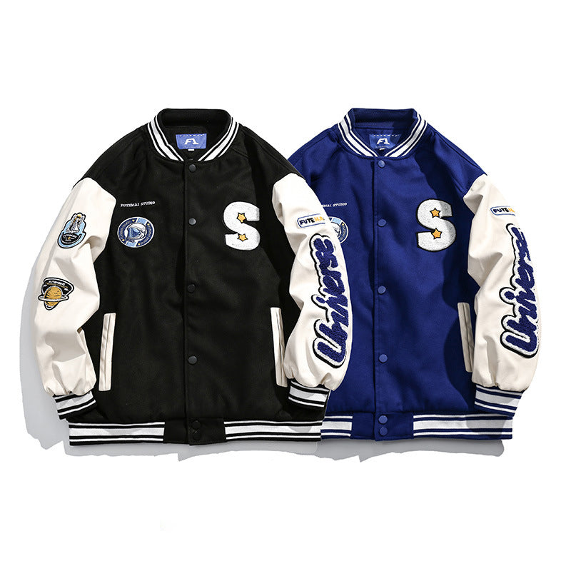 Patchwork Trend Contrast Jacket Baseball Uniform