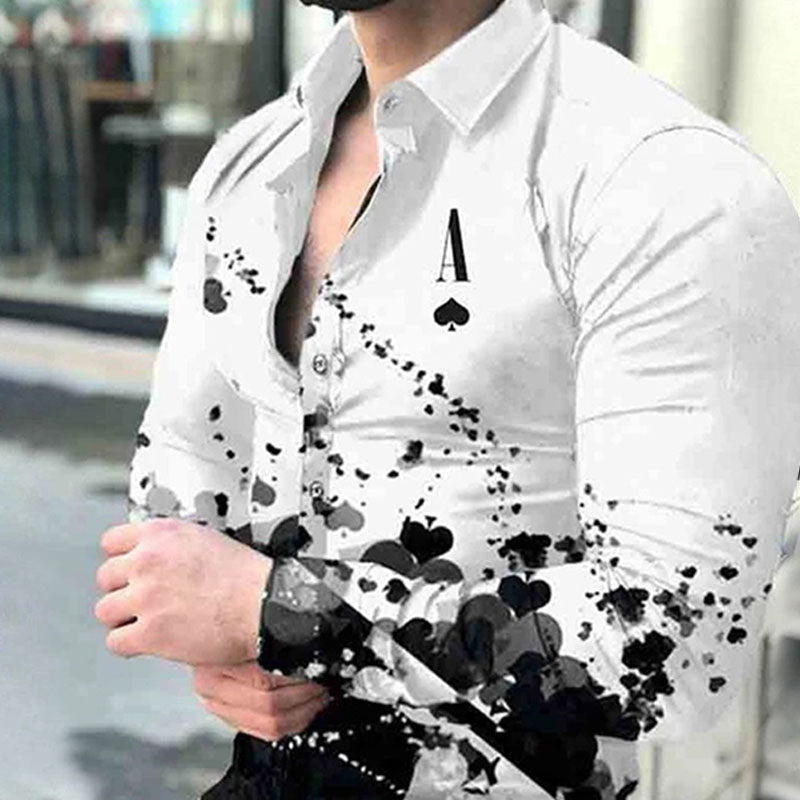 Casual Long-sleeved Printed Shirt