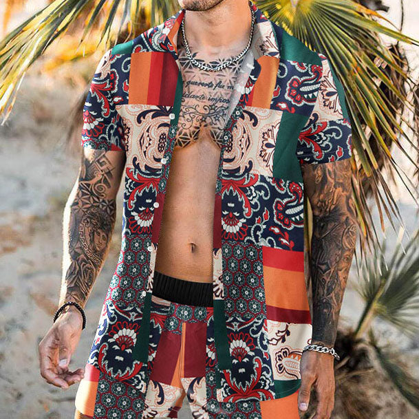 Hawaii Vacation Fashion Ethnic Print Two-piece Set
