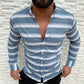 Turn-down collar button-down long sleeve men's casual shirt
