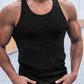 Knit Racer Back Slim Vertical Stripes Fashion Sports Sleeveless T-Shirt Vest