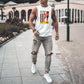Fun Beer Alphabet Graphic Print Casual Men's Tank Top
