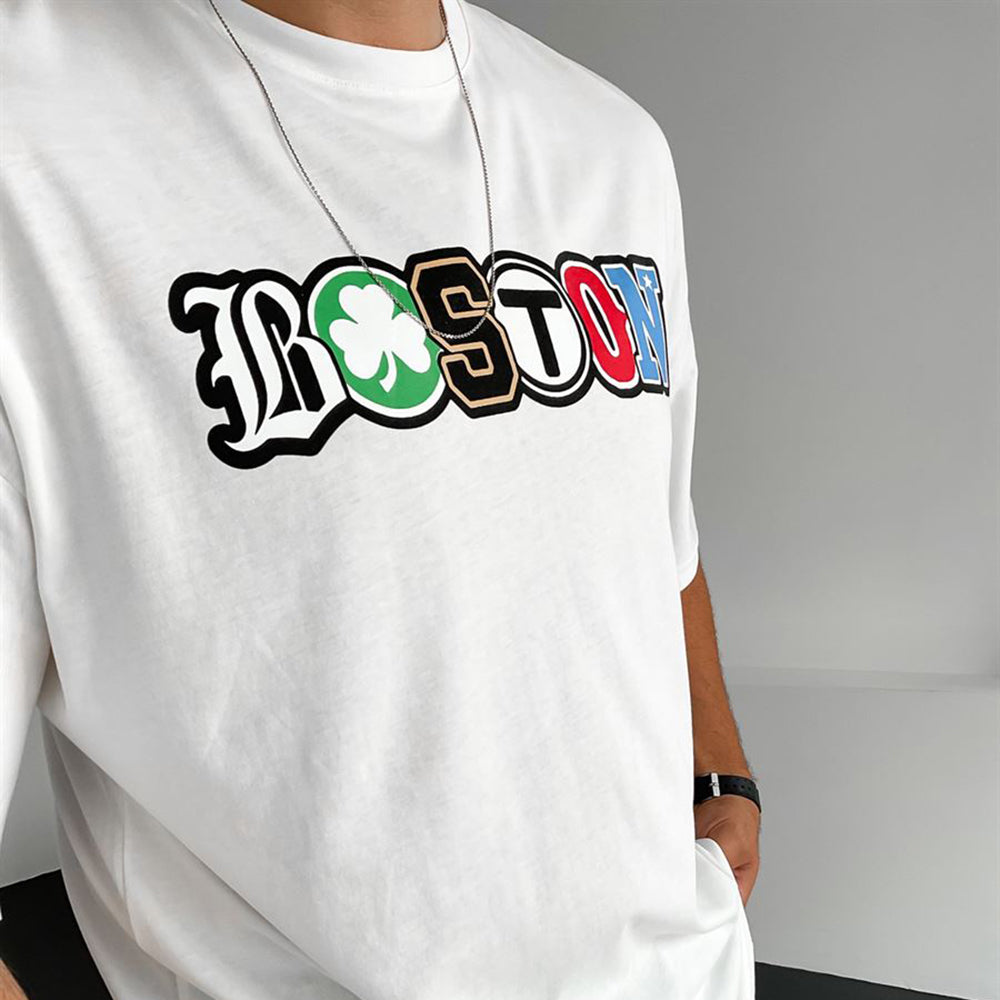 Boston Men's Casual Oversized T-Shirts