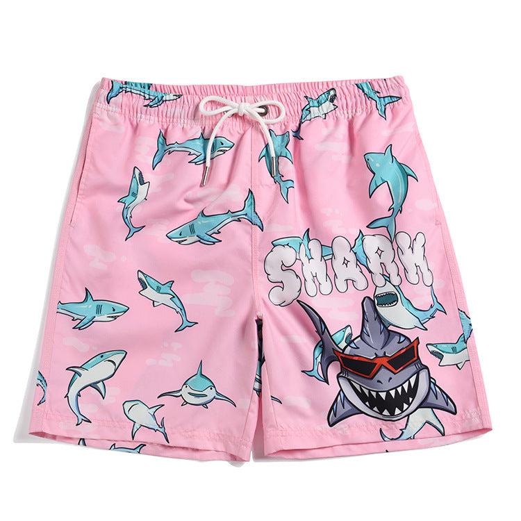 Men's beach pants loose casual cartoon printed shorts