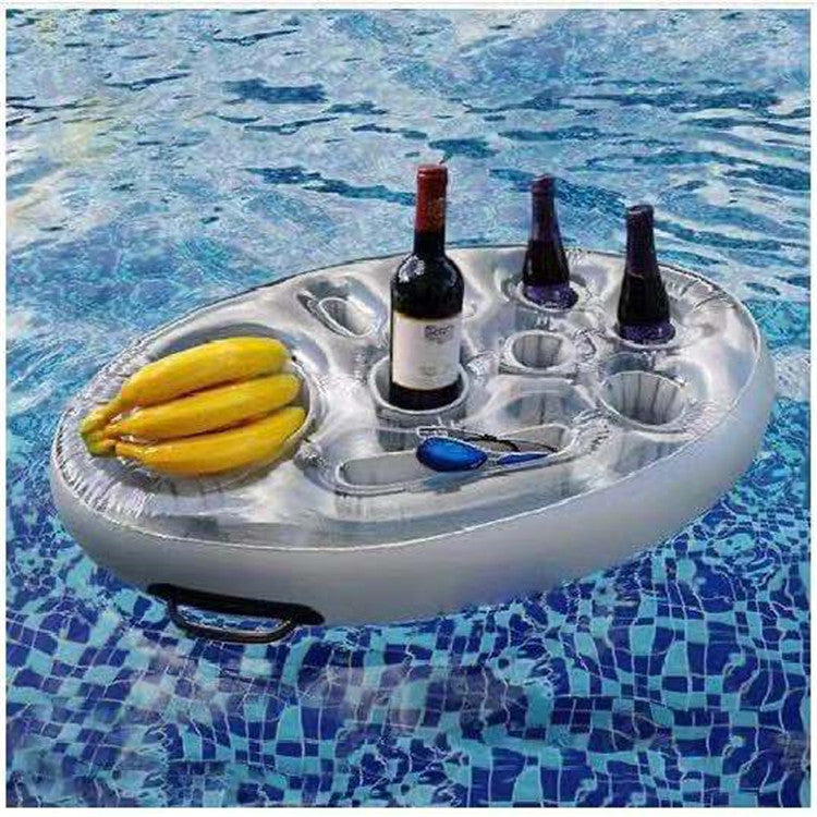 Inflatable PVC Tray Porous Coaster Water Mat Portable Drink Holder Cup Holder