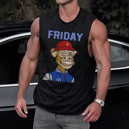 Friday Alphabet Graphic Print Men's Tank Top