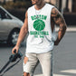Boston Alphabet Graphic Print Loose Athleisure Men's Tank Top