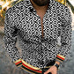 Unique Personality Trend Fashion Print Beach Vacation Long Sleeve Shirt