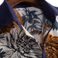 Cotton And Linen Printed Pocket Button-down Shirt