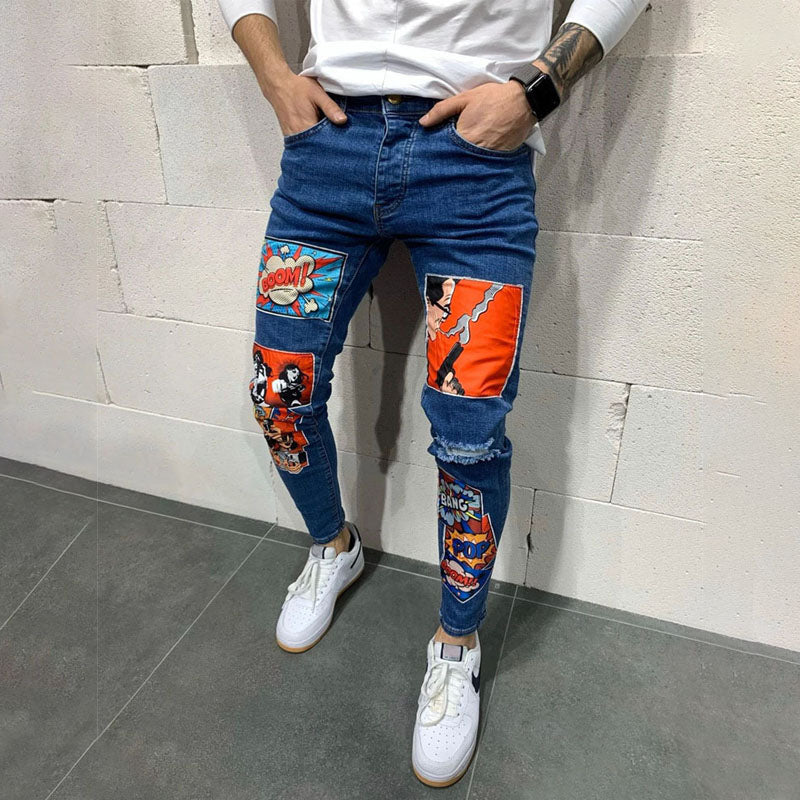 Ripped denim chinos