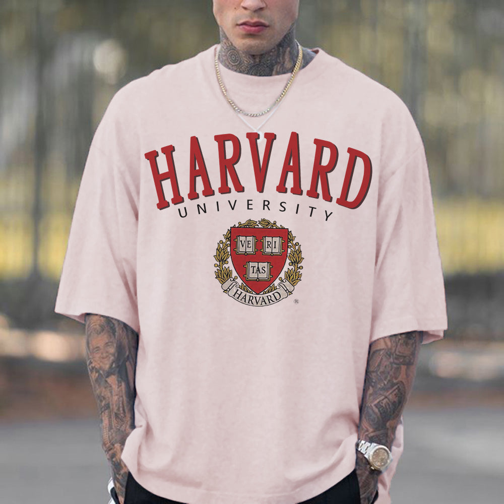 Men White Letter Print Crew Neck Short Sleeves T-Shirt