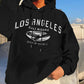 Los Angeles Graphic Print Men's Fleece Hoodie Black 320g