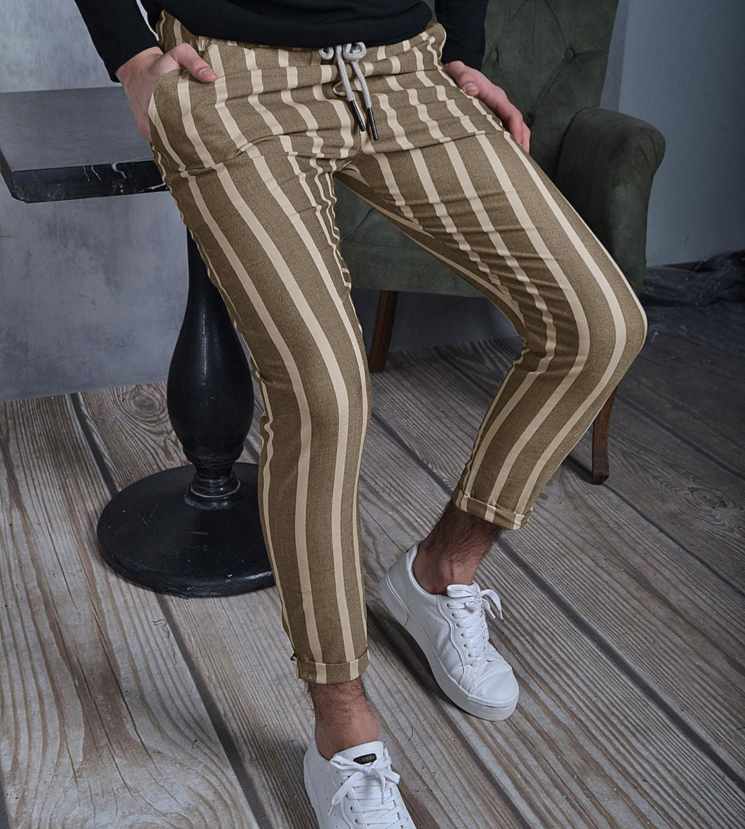 Double stripe casual chinos