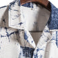 Cotton And Linen Printed Pocket Button-down Shirt