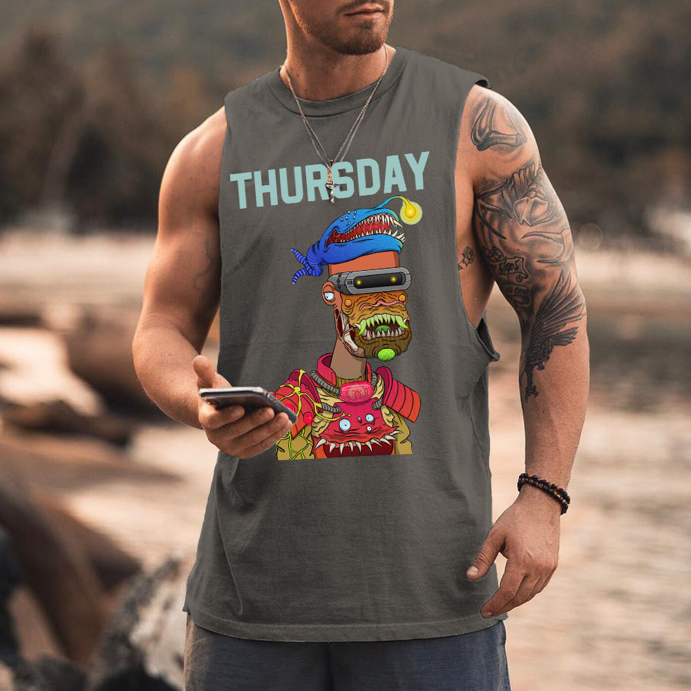 Thursday Alphabet Graphic Print Men's Tank Top
