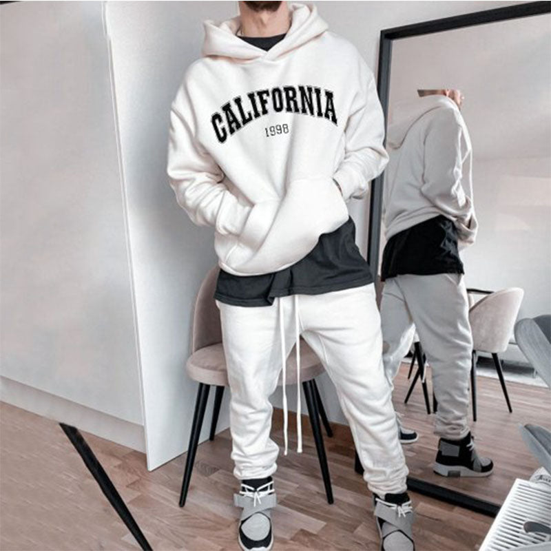 California Print Streetwear Men's Fleece Hoodie 320g