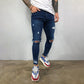 Wool Ripped Patch Denim Pants