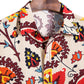 Cotton And Linen Printed Pocket Button-down Shirt