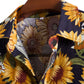 Casual Hawaiian Beach Resort Style Sunflower Print Shirt