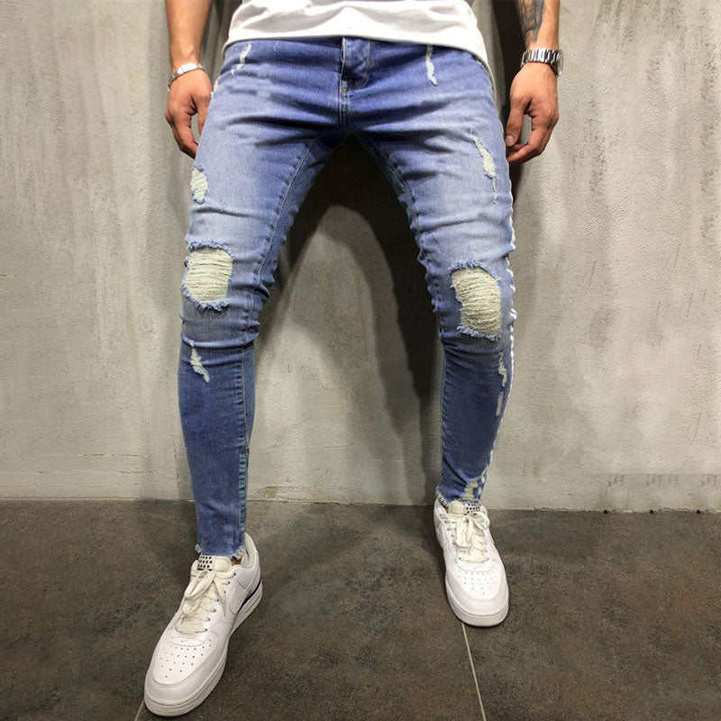 Ripped denim chinos