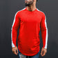 Round Neck Contrast Sports Men's Long Sleeve T-Shirt