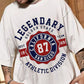 Round Neck Letter Graphic Print Short Sleeve Loose Casual T-Shirt