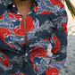 Beach Personality Trend Retro Fish Pattern Casual Vacation Long Sleeve Shirt