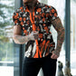 Floral Print Contrast Panel Casual Short Sleeve Shirt