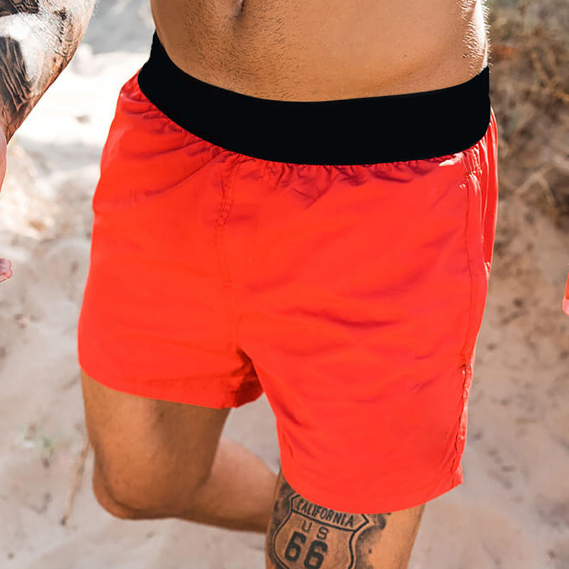 Casual Contrast Patchwork Beach Vacation Men's Shorts