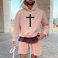 Men's Cross Printed Stylish Loose Fit Hoodies