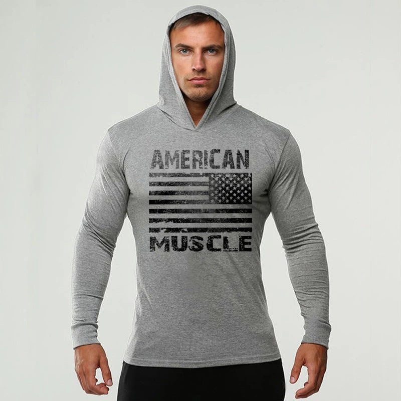 Sports Fitness Graphic Print Casual Men's Long Sleeve T-Shirt