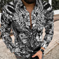 Personality Trend Pattern Casual Beach Vacation Long Sleeve Shirt