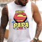 Super PaPa Letter Graphic Print Father's Day Casual Men's Tank Top