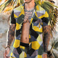 Geometric Print Casual Two-piece Suit