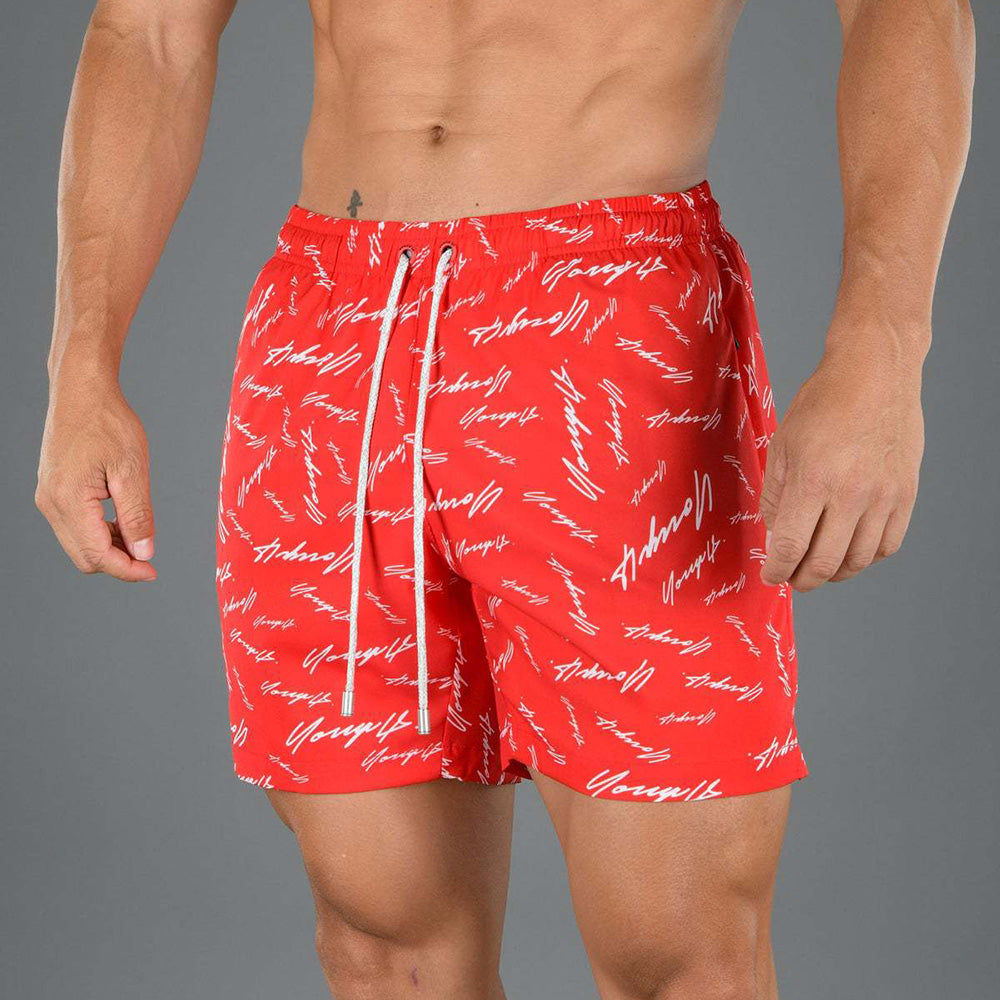 Printed Lace-Up Casual Beach Vacation Men's Shorts