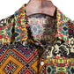 Cotton And Linen Printed Pocket Button-down Shirt