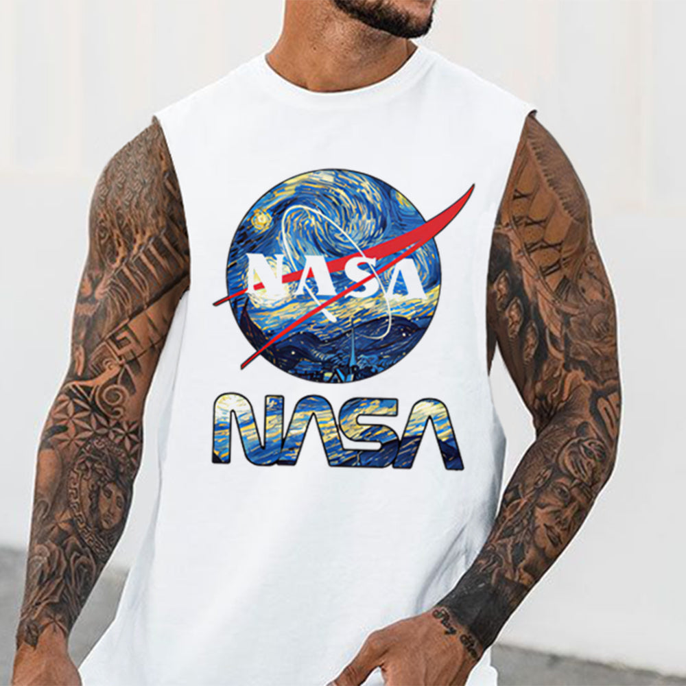 NASA Graphic Print Casual Men's Tank Top