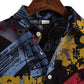 Cotton And Linen Printed Pocket Button-down Shirt
