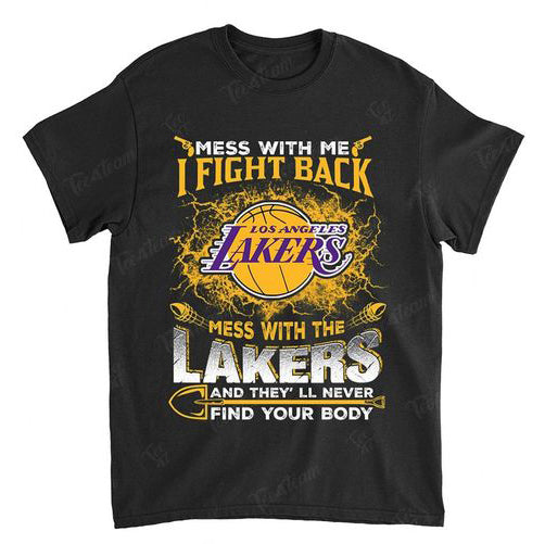 Lakers Alphabet Graphic Print Crew Neck Basic Casual T-Shirt