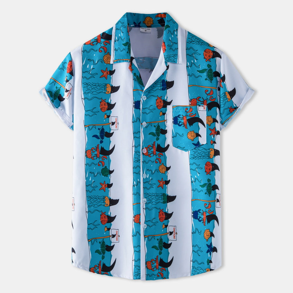 Casual Vacation Print Two-piece Suit