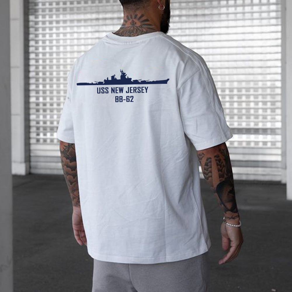 Navy New Jersey Battleship BB-62 Graphic Print Men's T-Shirt
