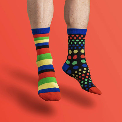 Polka Dot Stripe Asymmetric Socks