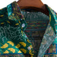 Cotton And Linen Printed Pocket Button-down Shirt