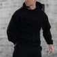 Plain Hooded Basic Casual Men's Black Sweatshirt