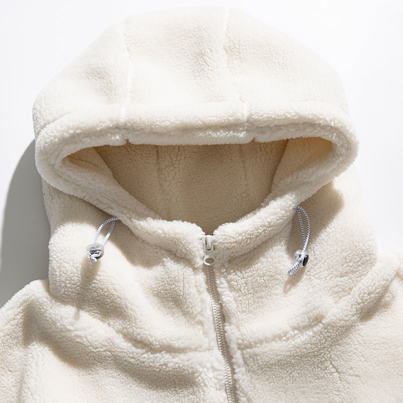 Men's Streetwear Zipper Up Hoode Sherpa Jackets