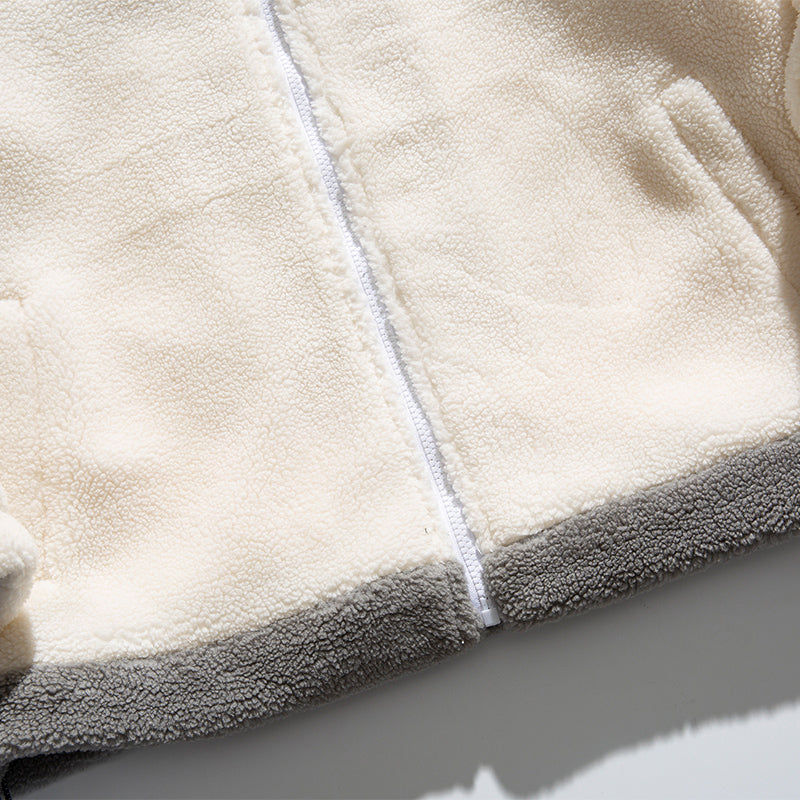 Men's Fashion Stitching Embroidery Sherpa Jackets